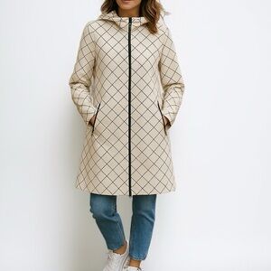 Old School Lululemon Everyday Yoga Jacket in Ivory / Black Windowpane Check